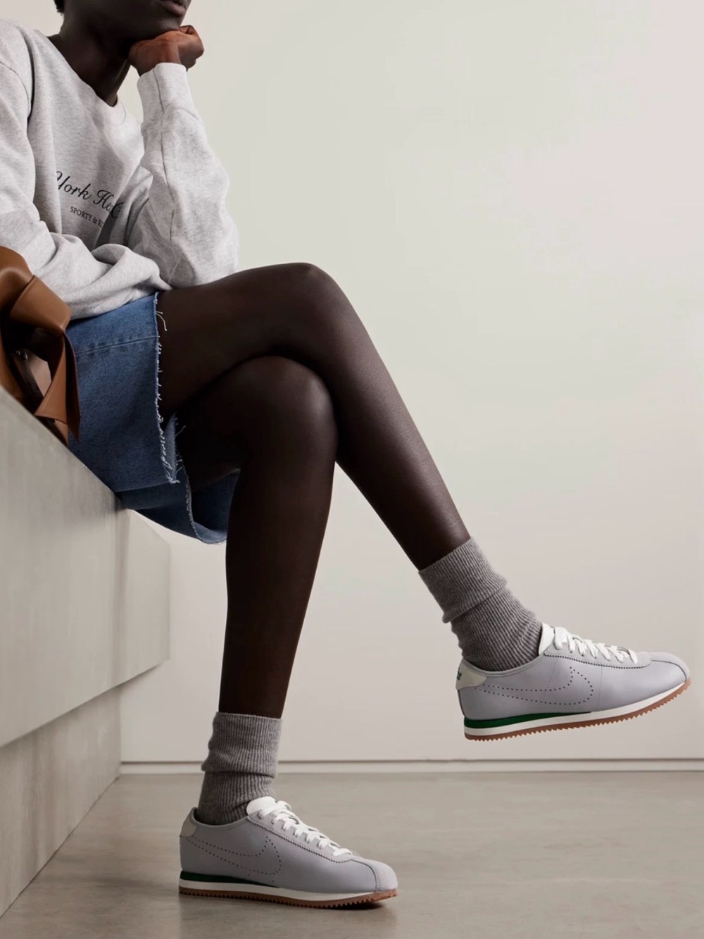 Nike Cortez Wolf Grey Perforated Swoosh